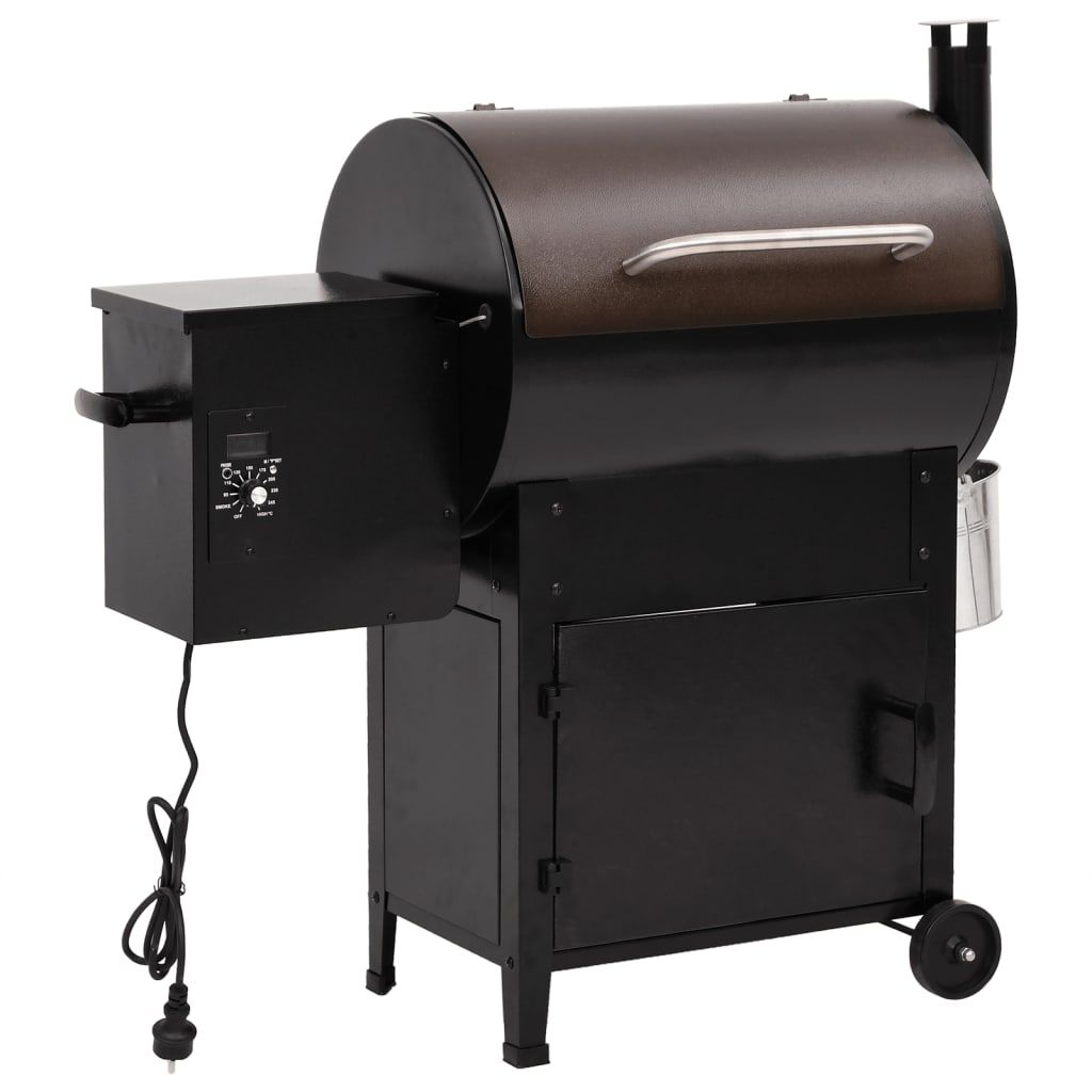Grill pelletowy z kominem, czarny żelazo, 104 cm, Vidaxl(Por omisión)