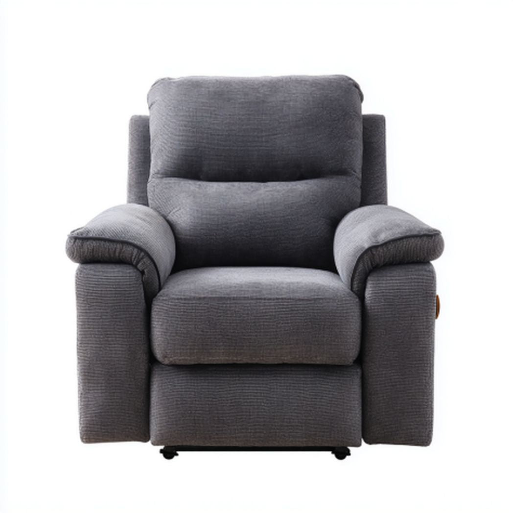 Fotel relaksacyjny w kolorze szarym do użytku domowego z tkaniny - 85 x 90 x 100