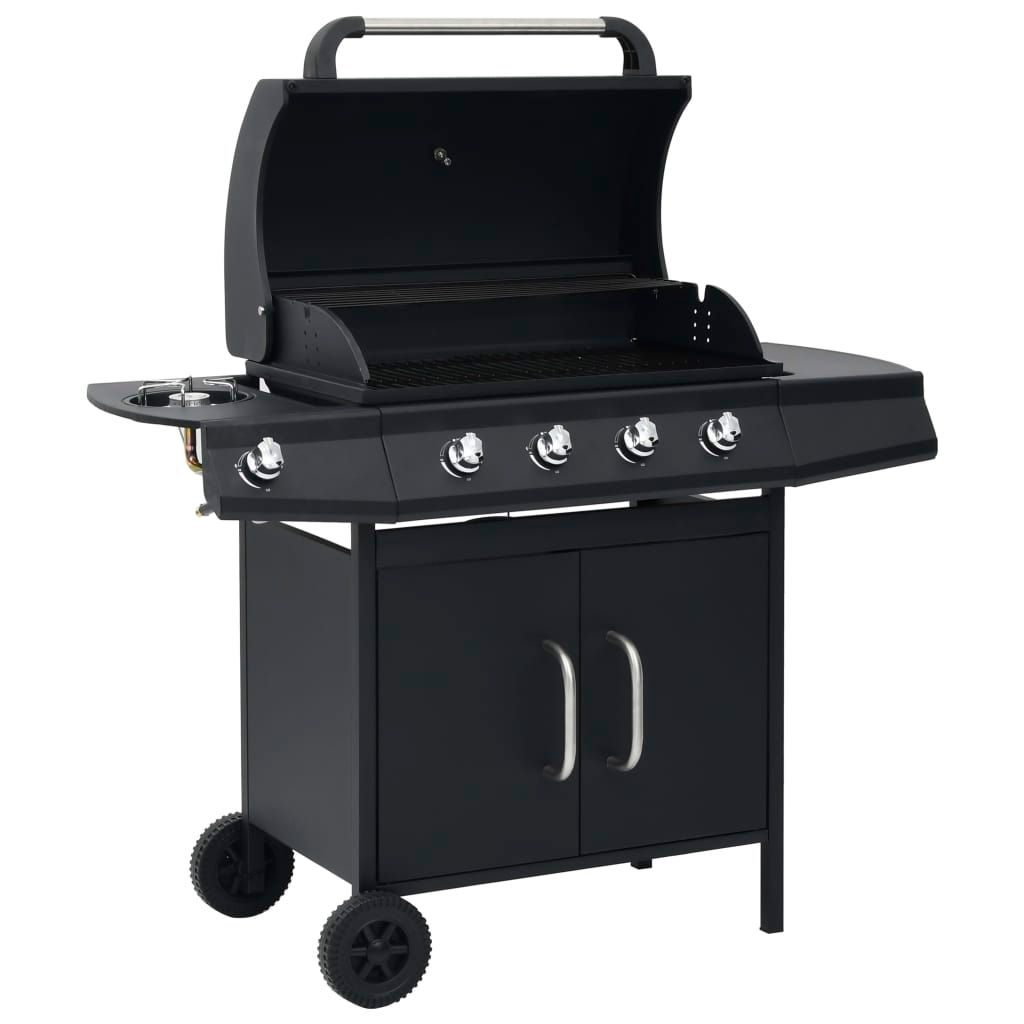 Grill gazowy Vidaxl z 4+1 palnikami, czarny(Por omisión)
