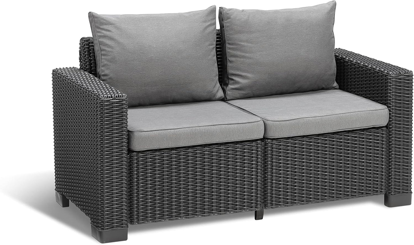 Allibert California Sofa Ogrodowa, Panama Cool Grey, 141 x 68 x 72 cm(Panama Cool Grey/Sofa do salonu/Pojedynczy)